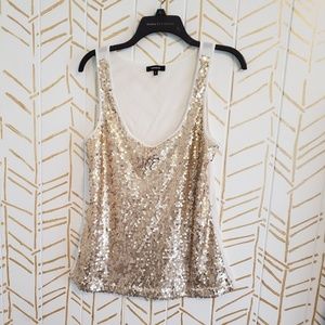EXPRESS Gold Sequins Tank Top